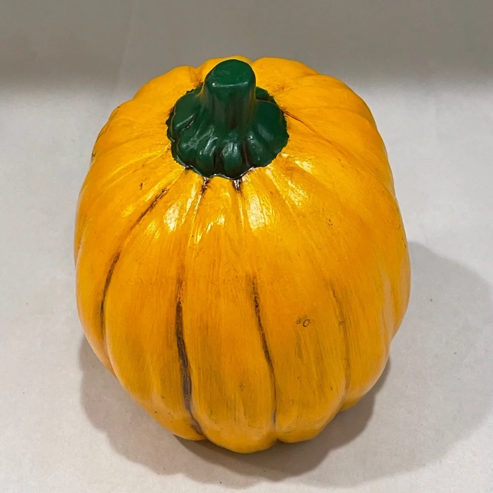 Vintage  Baby Pumpkin Head Ceramic Decorative Art Halloween Hand Painted
